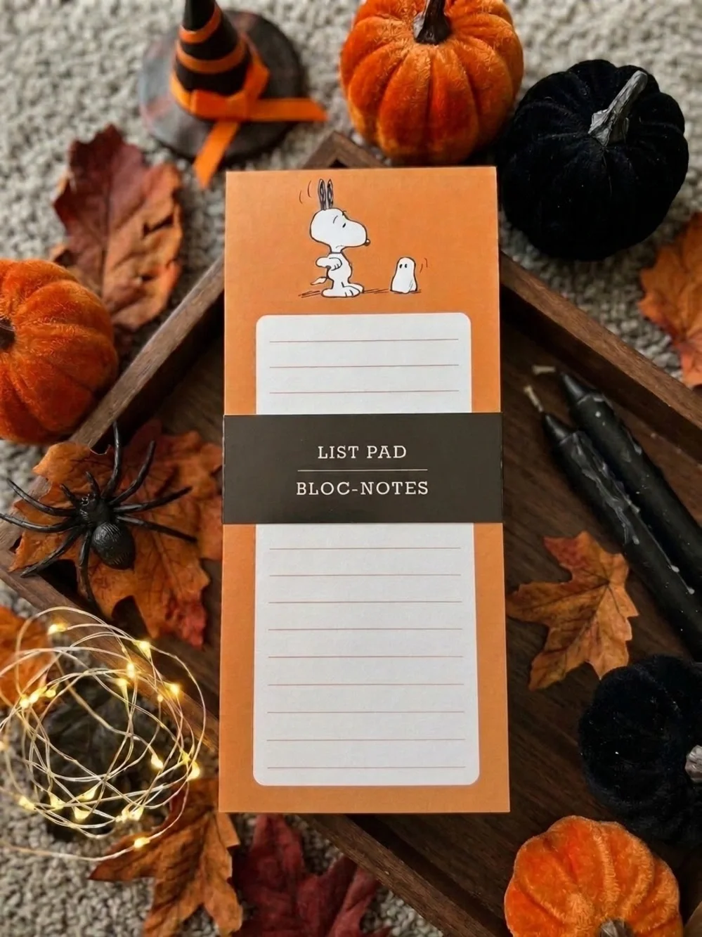 Peanuts Orange Snoopy Halloween Lined List Pad